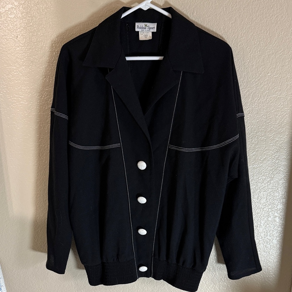 Vintage Black Button-Up Jacket